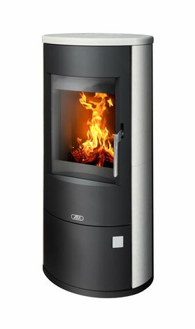 Печь-камин ABX Aspen 5, черная сталь, мокка крем с верхней плитой в Иркутске